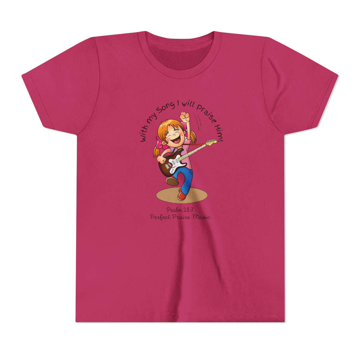 &quot;With My Song&quot; Girl Guitar Youth Worship Tee
