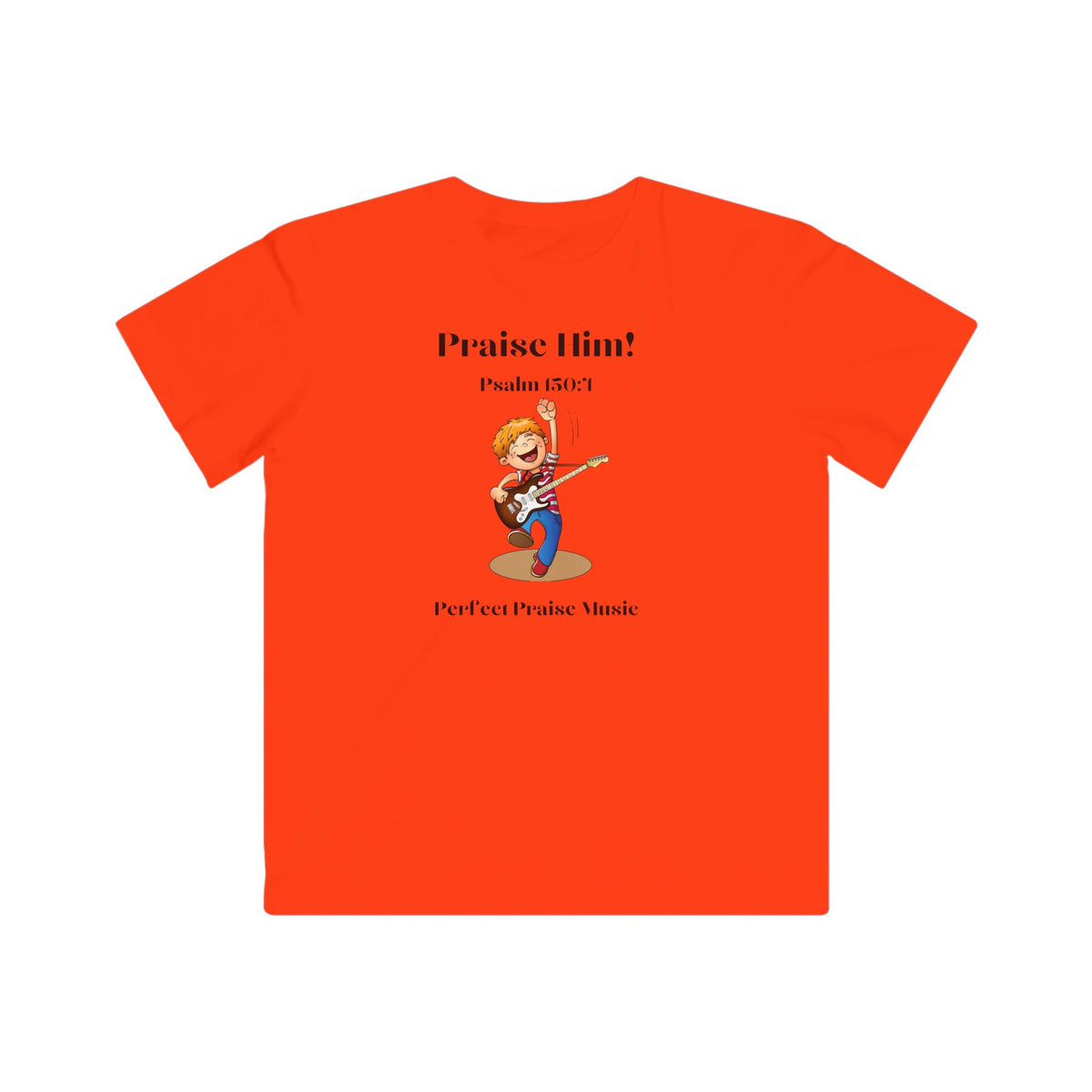 &quot;Praise Him with the Strings&quot; Psalm 150:4 Boy&#39;s Guitar Fine Jersey Tee