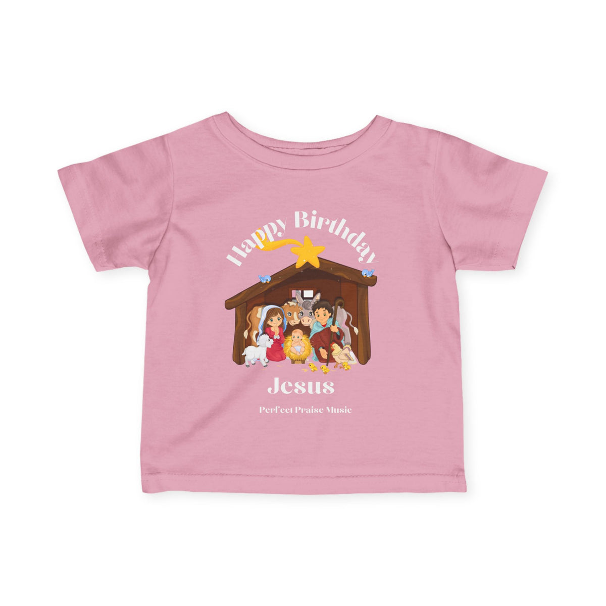 &quot;Happy  Birthday Jesus&quot; Baby/Toddler Tee (White font)