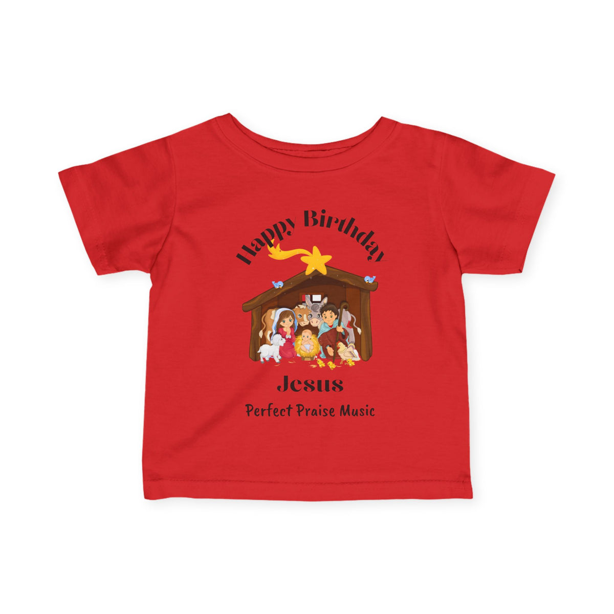 R &quot;Happy Birthday Jesus&quot; Baby/Toddler Tee (Black Font)