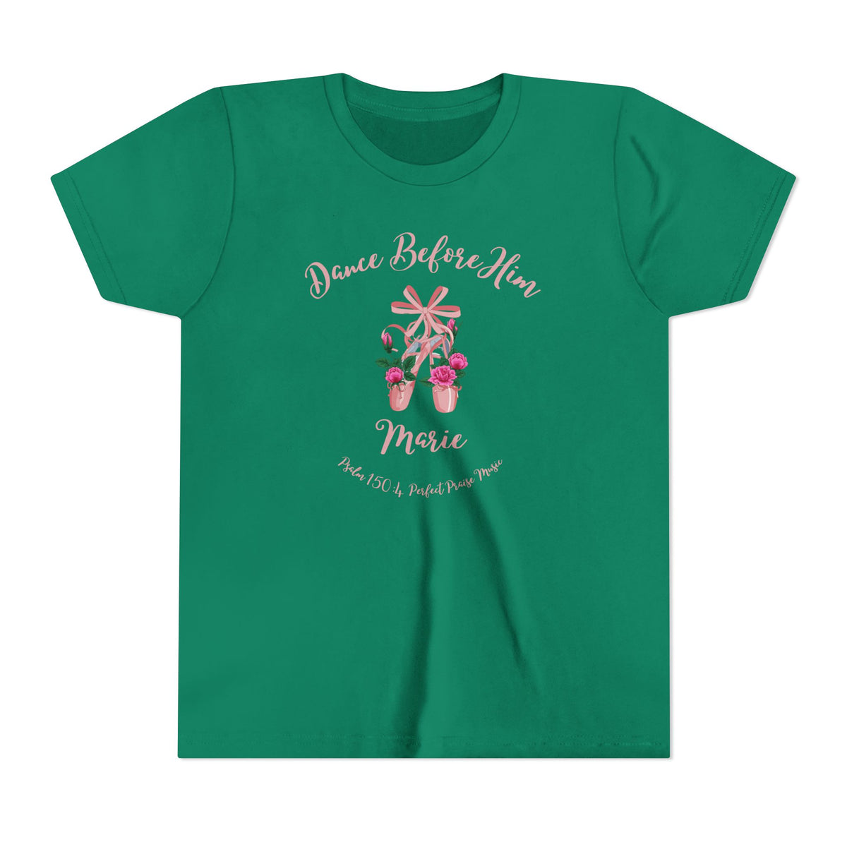 Dance Before Him Ballet Slippers Worship Youth Short Sleeve Tee- PERSONALIZED
