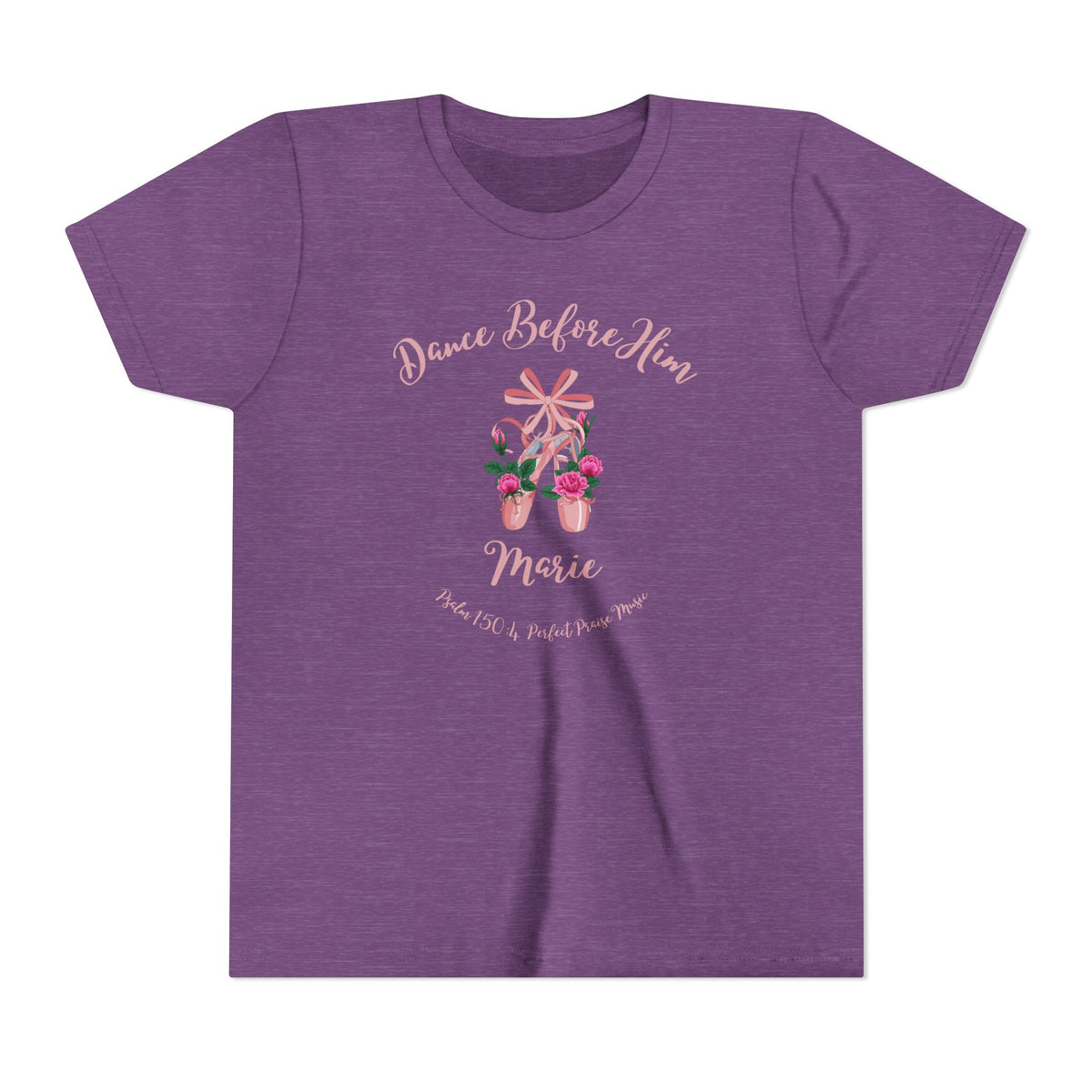 Dance Before Him Ballet Slippers Worship Youth Short Sleeve Tee- PERSONALIZED