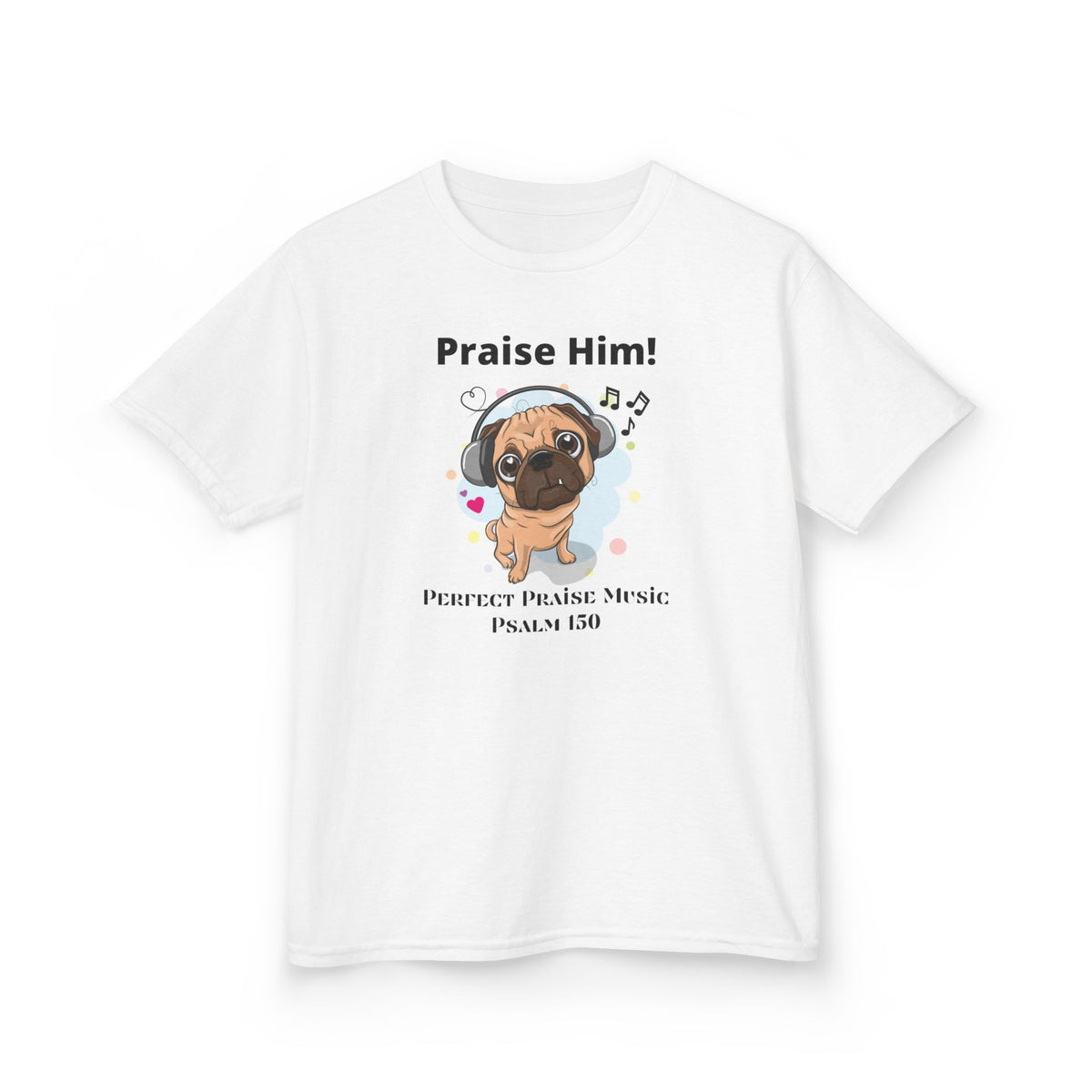 Praise Him Dog with Headphones Youth Worship Tee