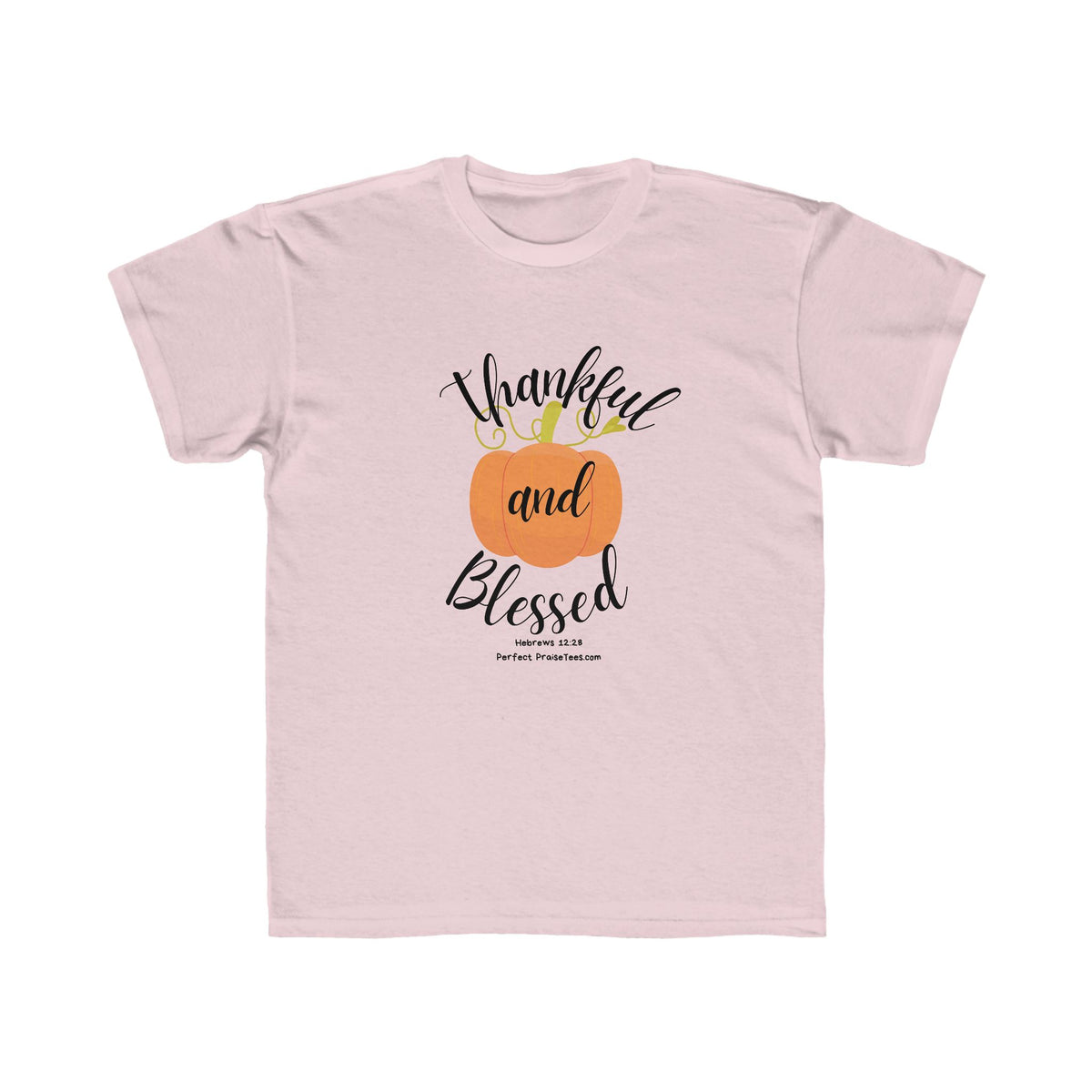 Thankful and Blessed Youth Tee shirt (Hebrews 12:28)
