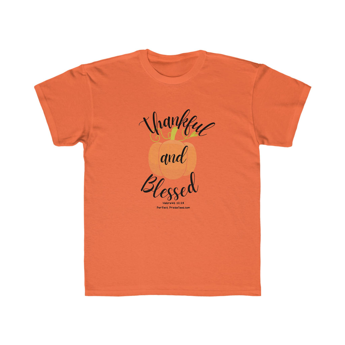Thankful and Blessed Youth Tee shirt (Hebrews 12:28)