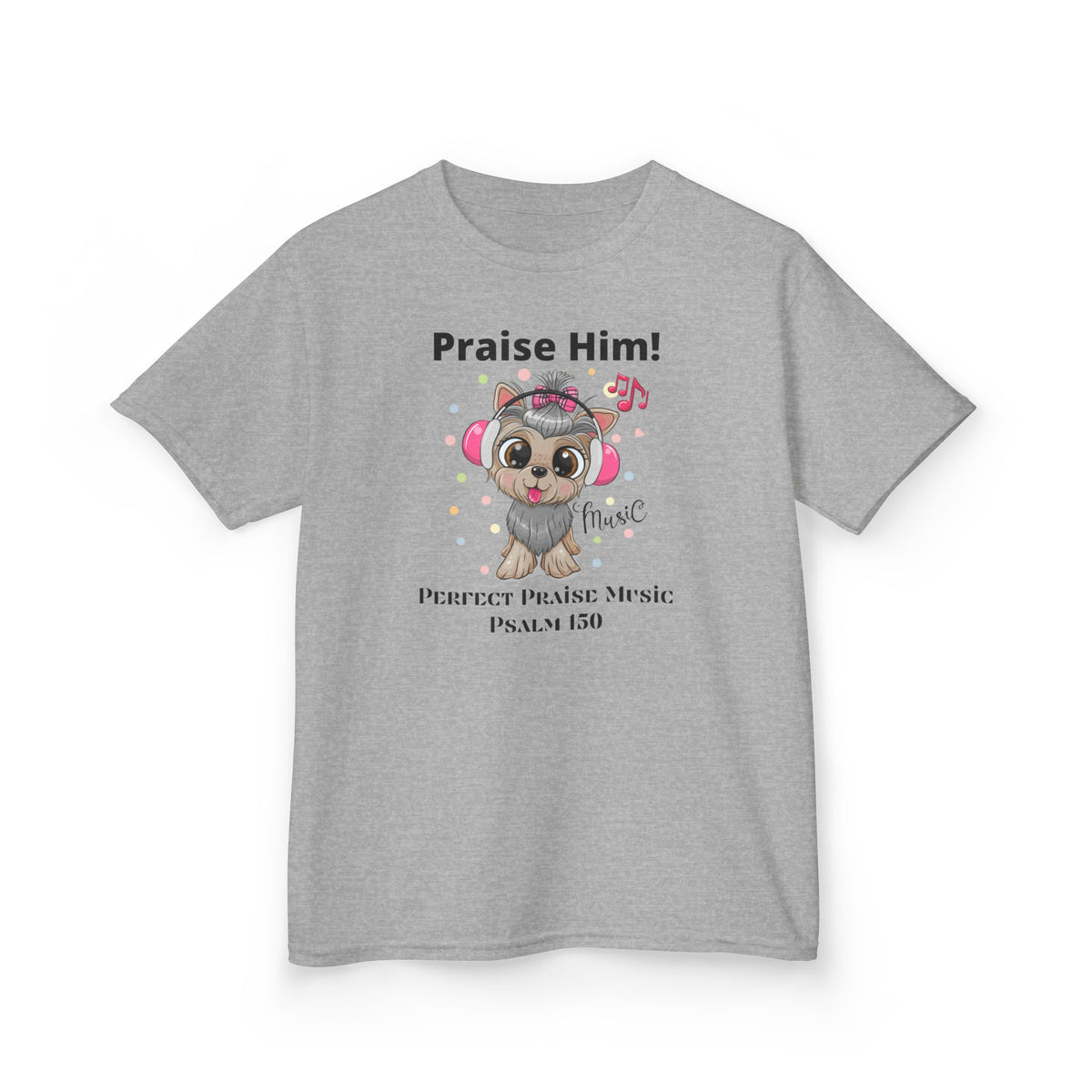 Praise Him Dog with Headphones Youth Worship Tee