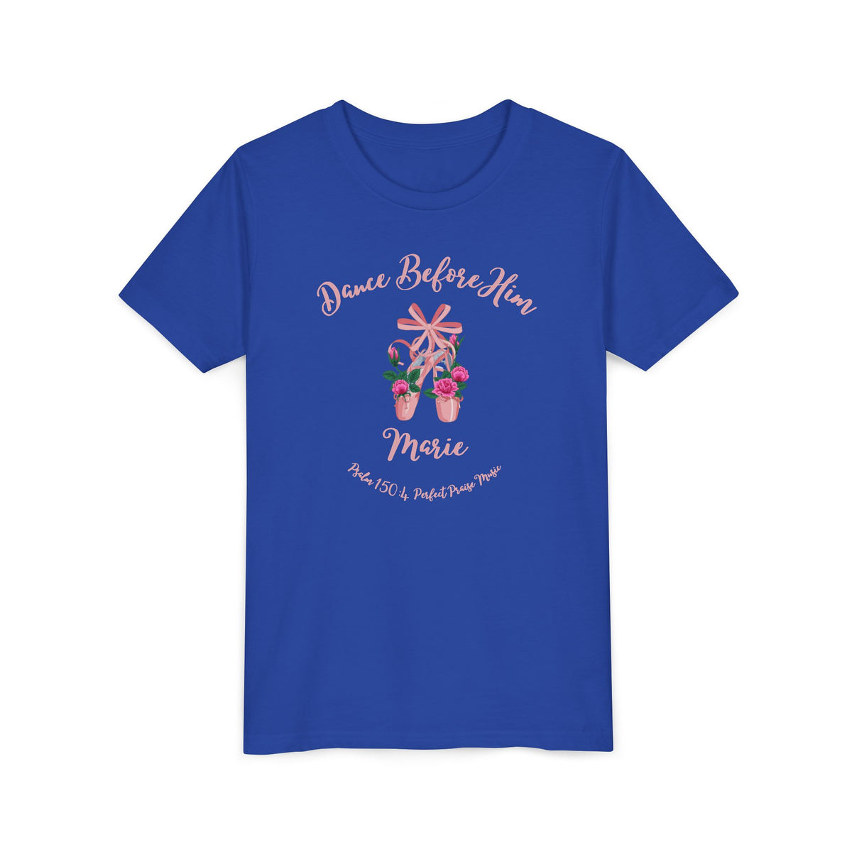 Dance Before Him Ballet Slippers Worship Youth Short Sleeve Tee- PERSONALIZED
