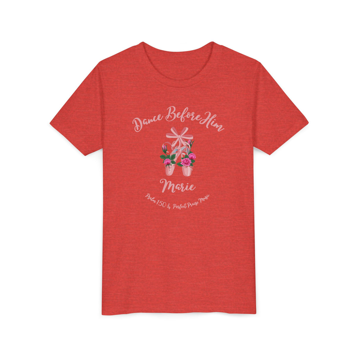 Dance Before Him Ballet Slippers Worship Youth Short Sleeve Tee- PERSONALIZED