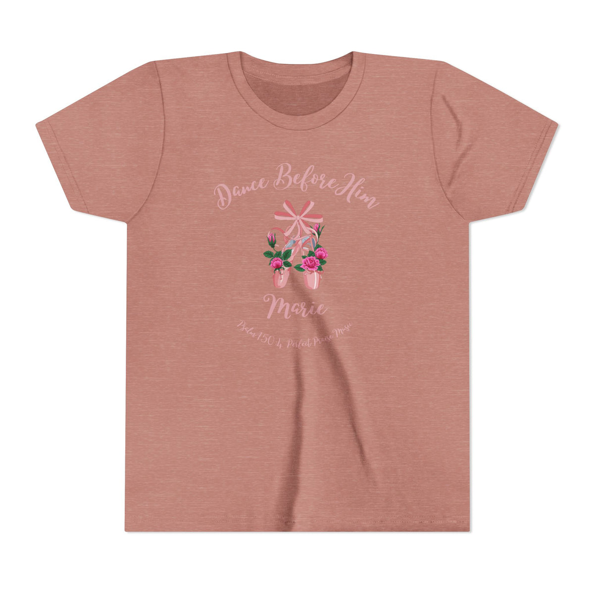 Dance Before Him Ballet Slippers Worship Youth Short Sleeve Tee- PERSONALIZED