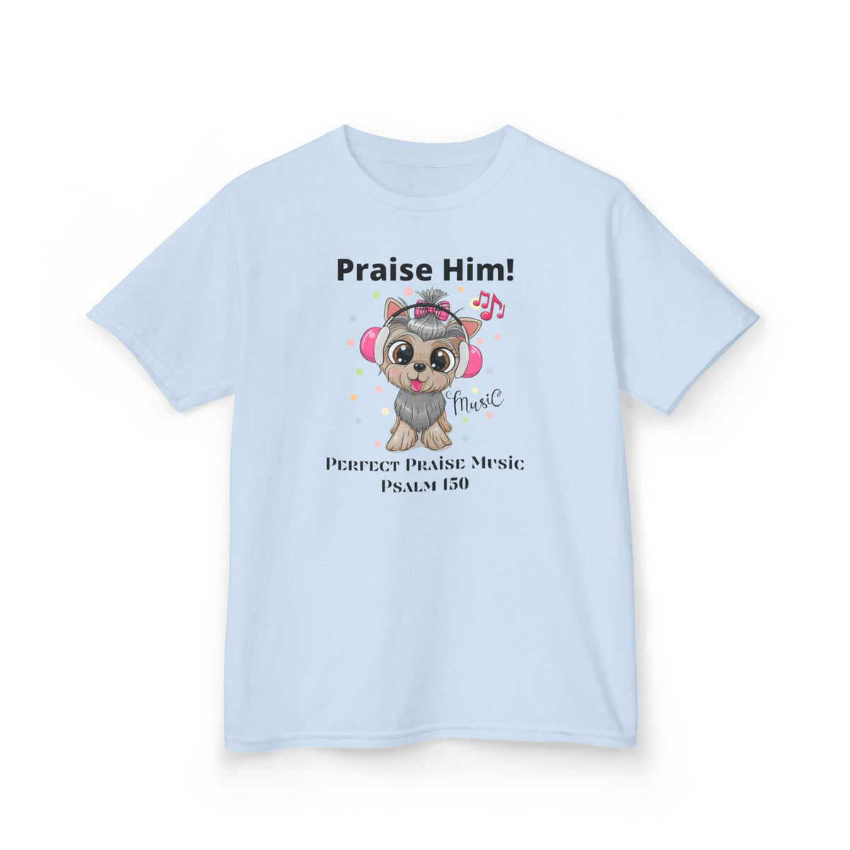 Praise Him Dog with Headphones Youth Worship Tee
