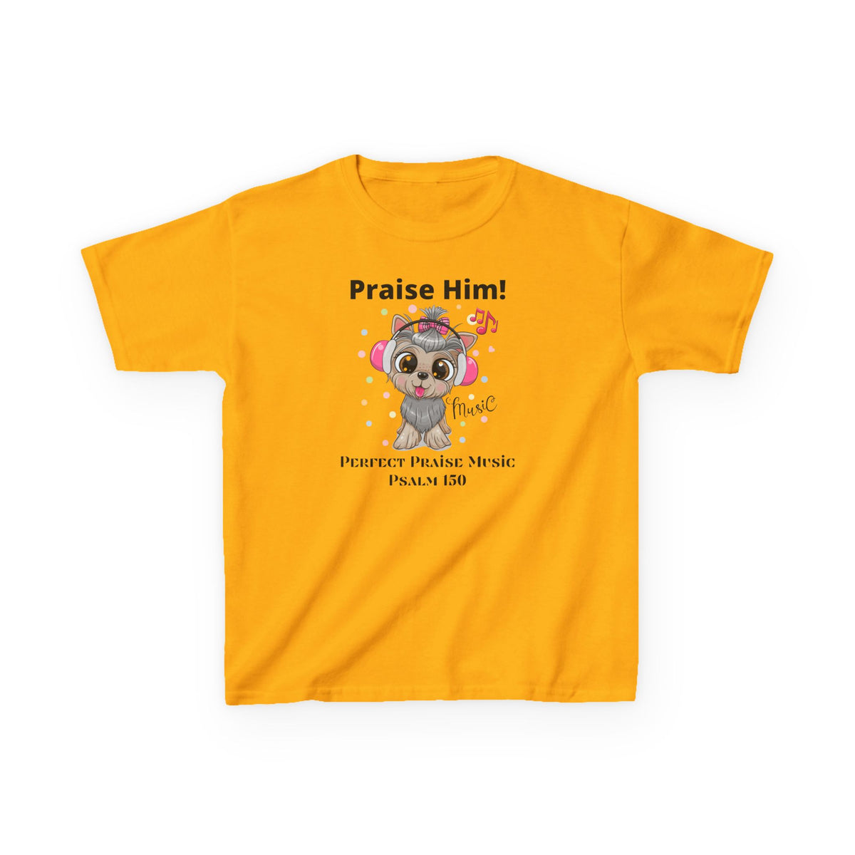 Praise Him Dog with Headphones Youth Worship Tee