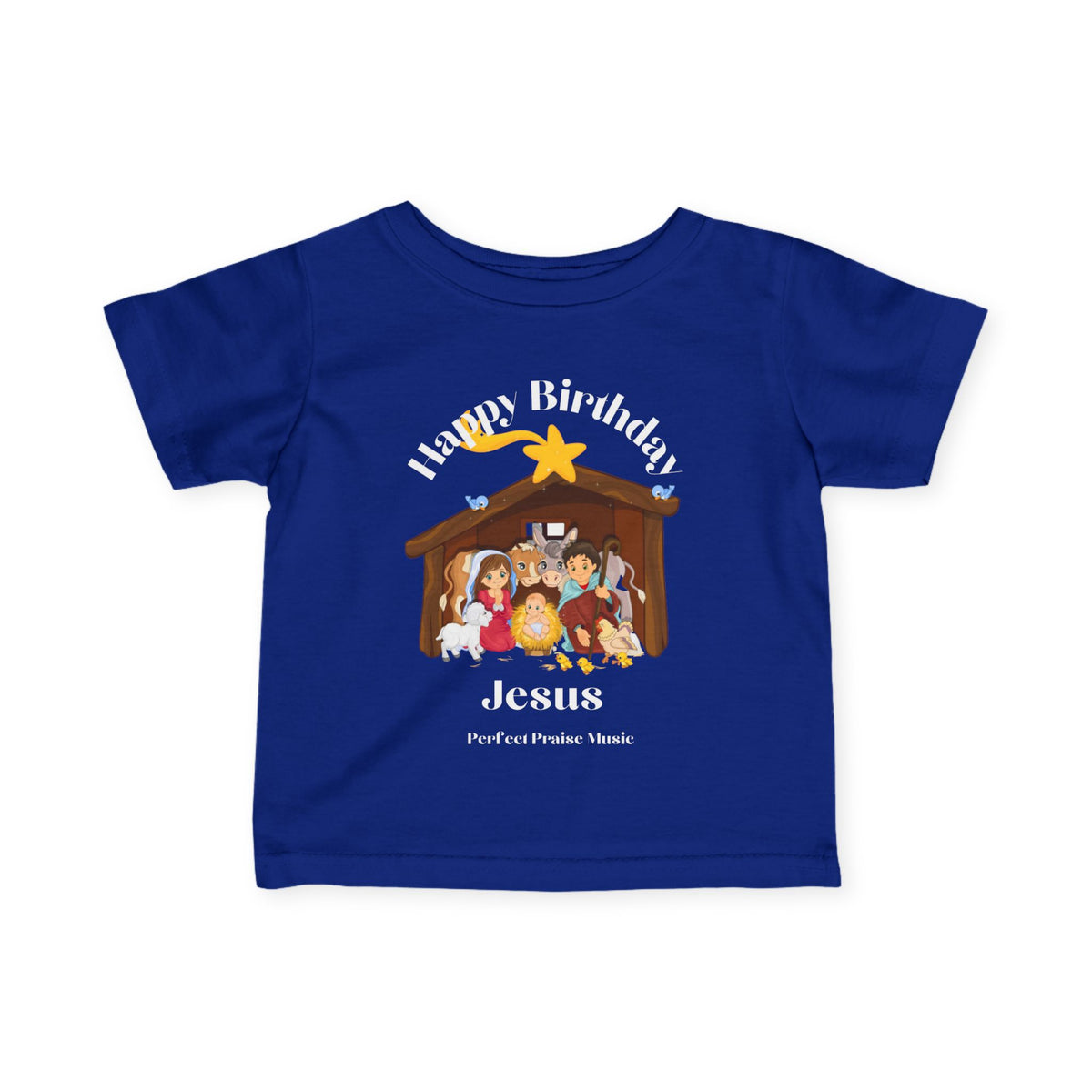 &quot;Happy  Birthday Jesus&quot; Baby/Toddler Tee (White font)