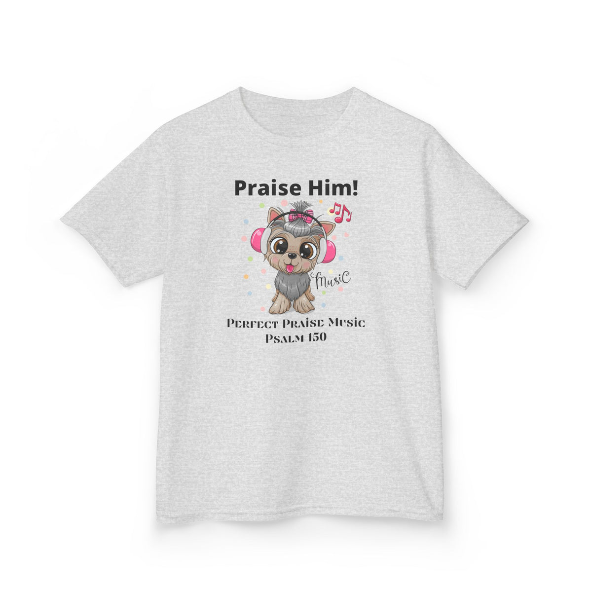 Praise Him Dog with Headphones Youth Worship Tee