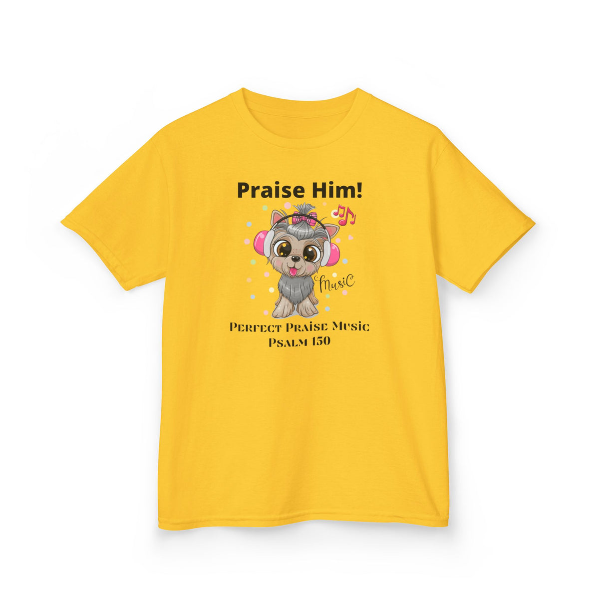 Praise Him Dog with Headphones Youth Worship Tee