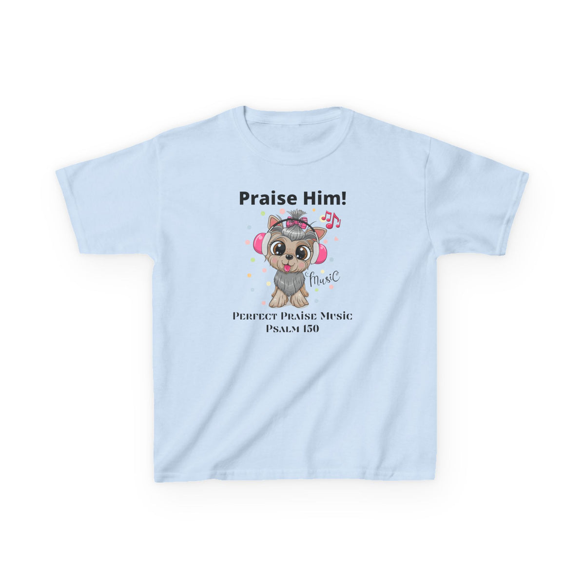 Praise Him Dog with Headphones Youth Worship Tee