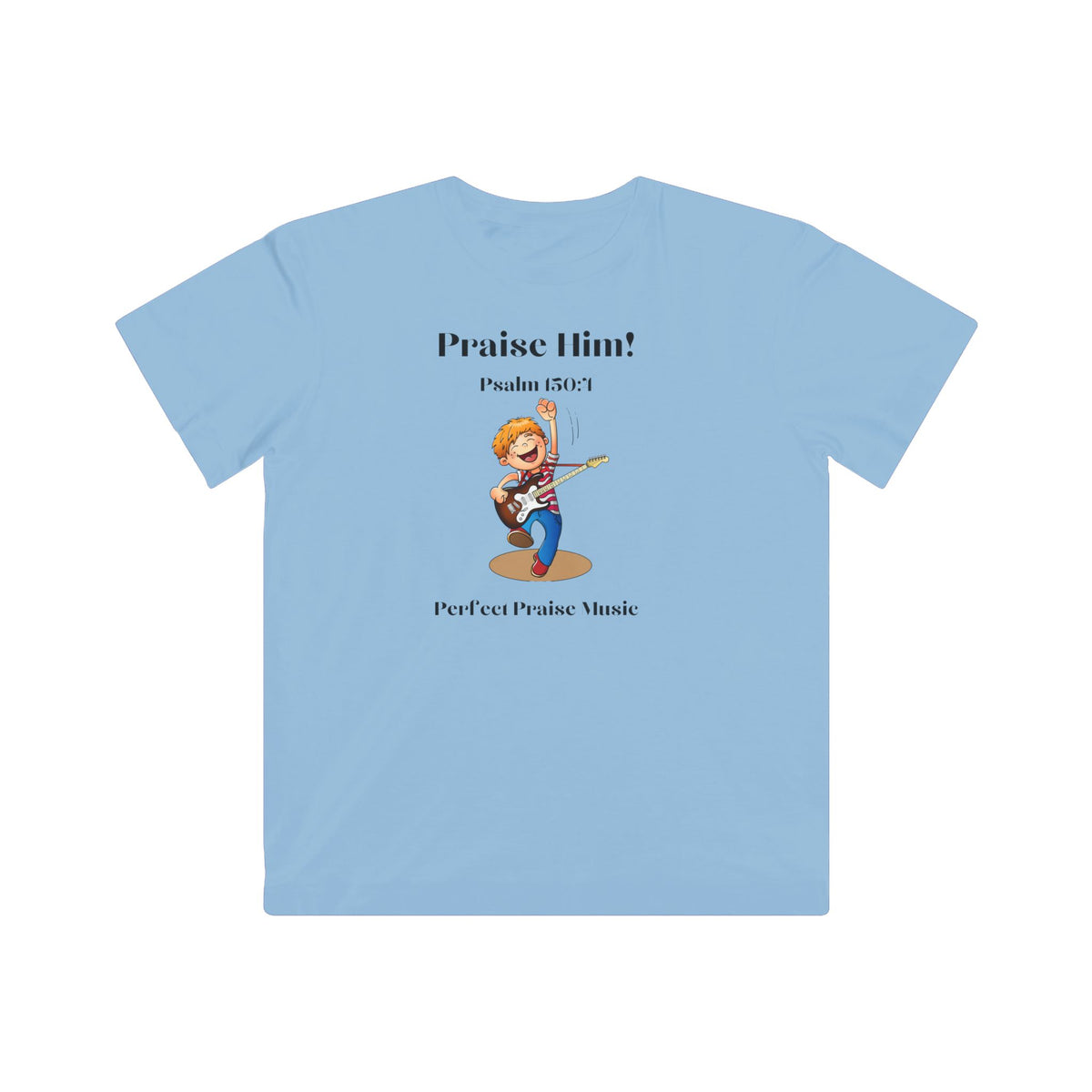 &quot;Praise Him with the Strings&quot; Psalm 150:4 Boy&#39;s Guitar Fine Jersey Tee