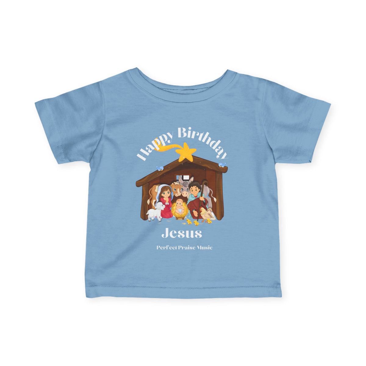 &quot;Happy  Birthday Jesus&quot; Baby/Toddler Tee (White font)