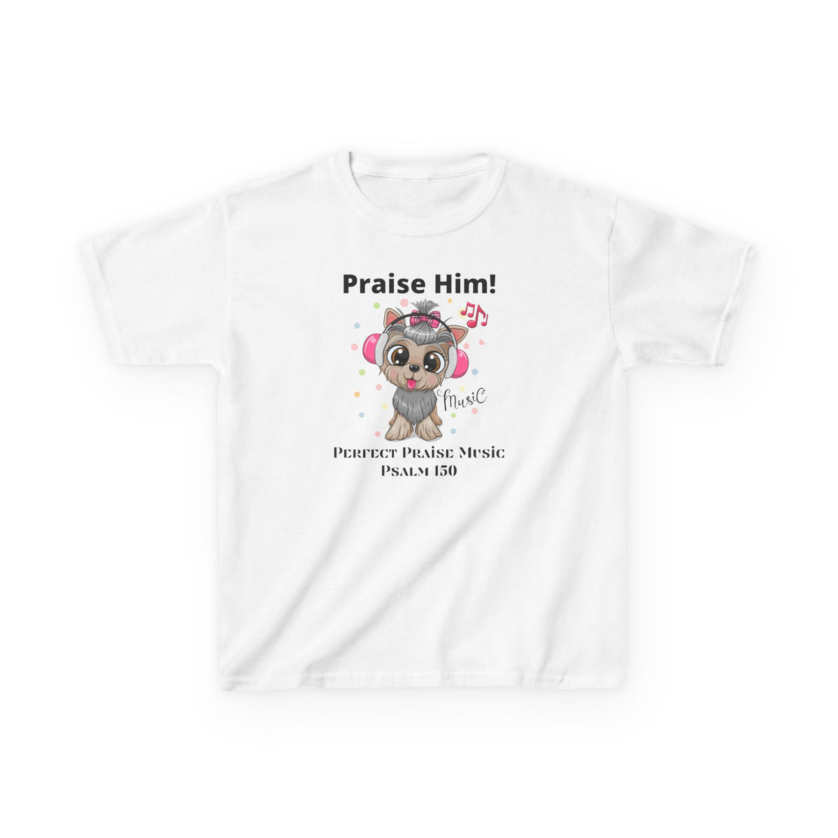 Praise Him Dog with Headphones Youth Worship Tee