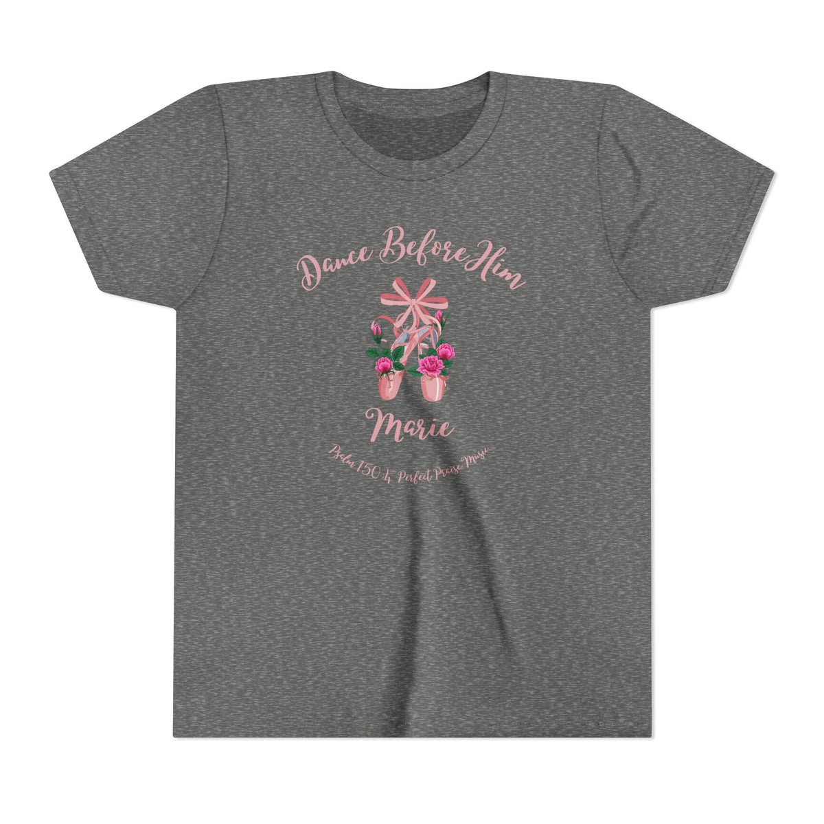 Dance Before Him Ballet Slippers Worship Youth Short Sleeve Tee- PERSONALIZED