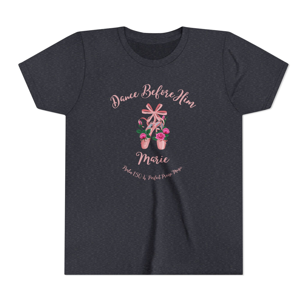 Dance Before Him Ballet Slippers Worship Youth Short Sleeve Tee- PERSONALIZED