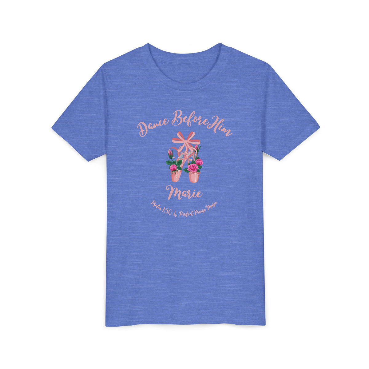 Dance Before Him Ballet Slippers Worship Youth Short Sleeve Tee- PERSONALIZED