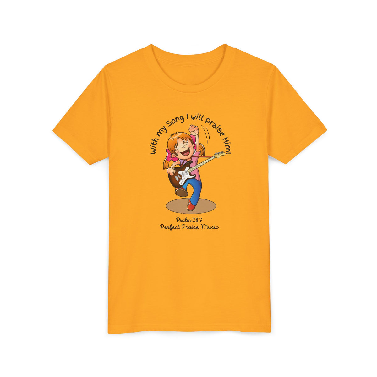 &quot;With My Song&quot; Girl Guitar Youth Worship Tee