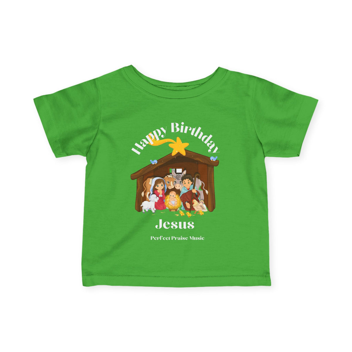 &quot;Happy  Birthday Jesus&quot; Baby/Toddler Tee (White font)