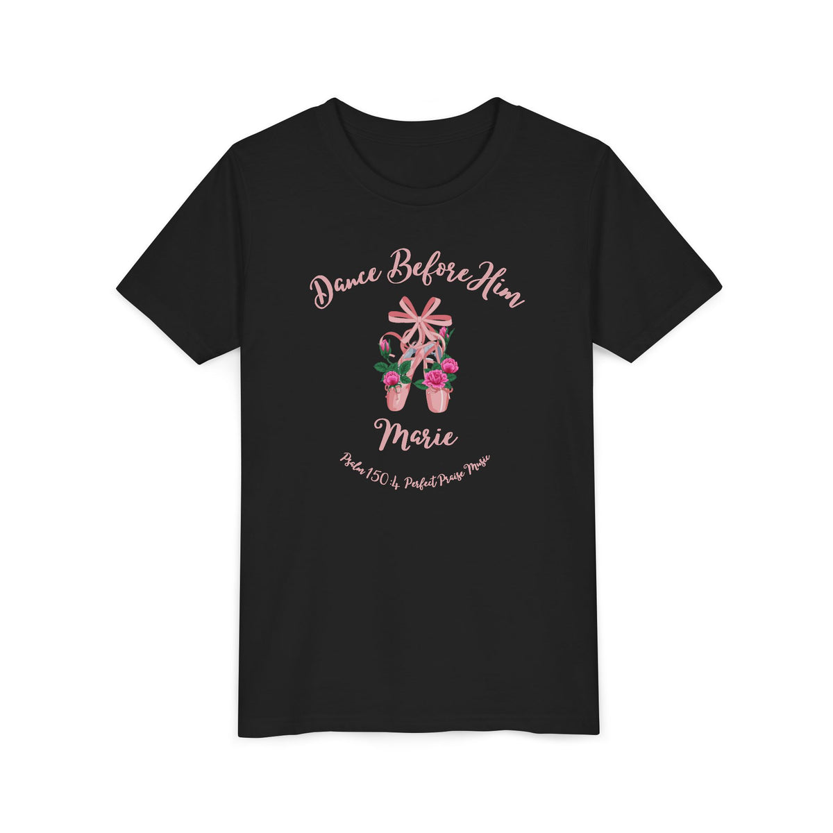 Dance Before Him Ballet Slippers Worship Youth Short Sleeve Tee- PERSONALIZED