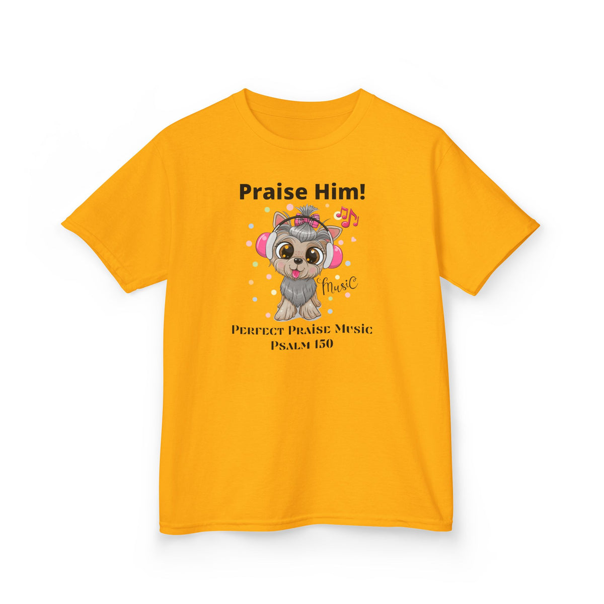 Praise Him Dog with Headphones Youth Worship Tee
