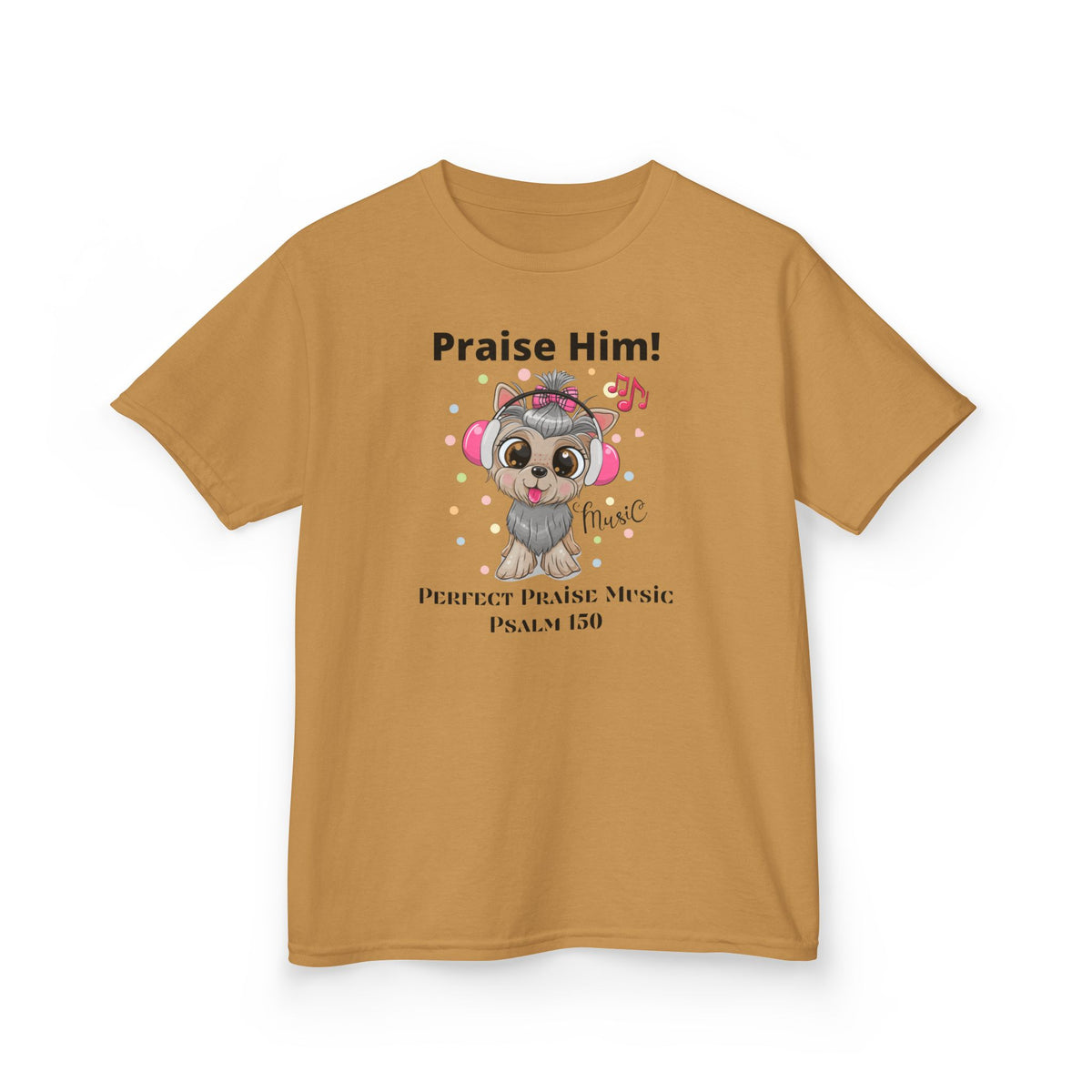 Praise Him Dog with Headphones Youth Worship Tee