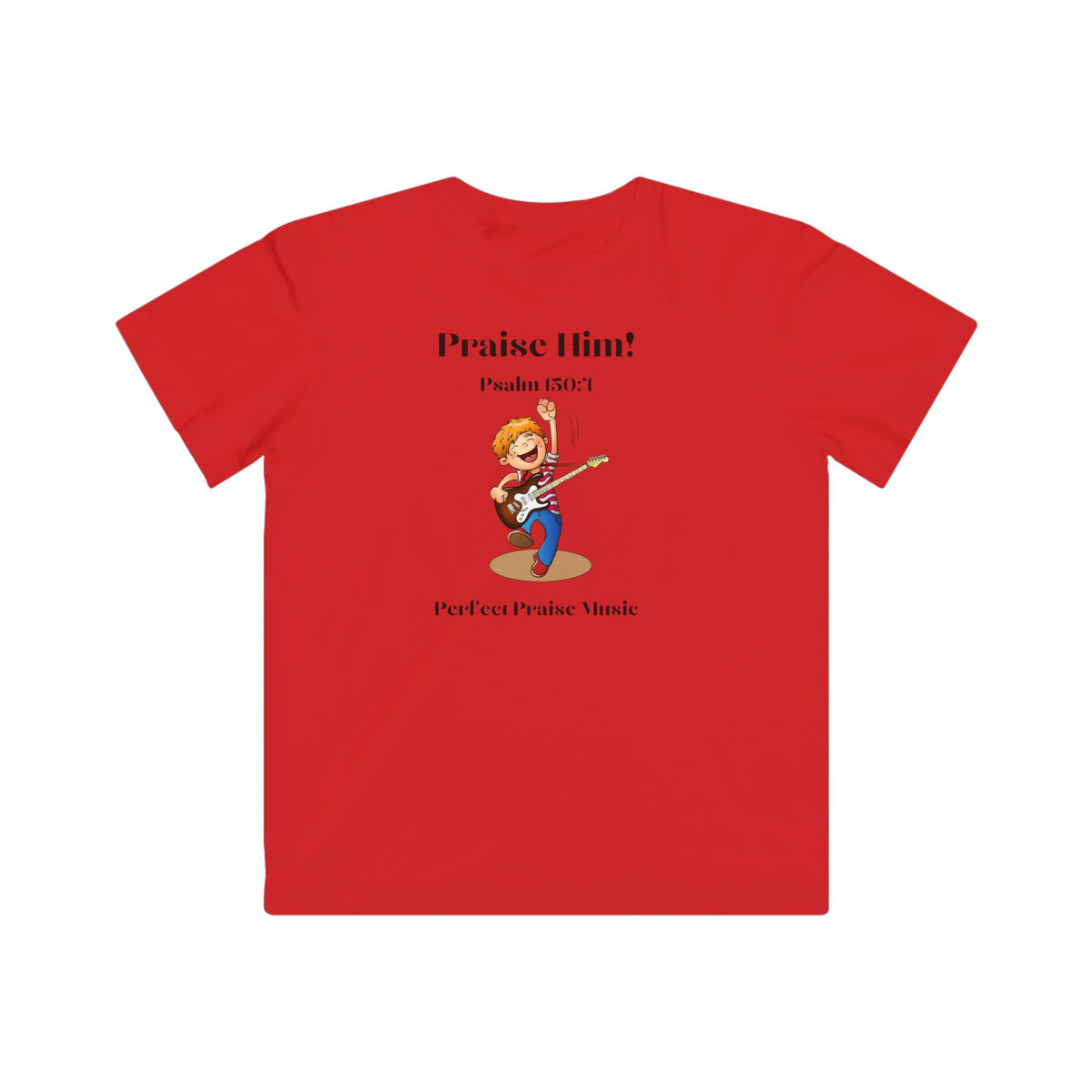 &quot;Praise Him with the Strings&quot; Psalm 150:4 Boy&#39;s Guitar Fine Jersey Tee