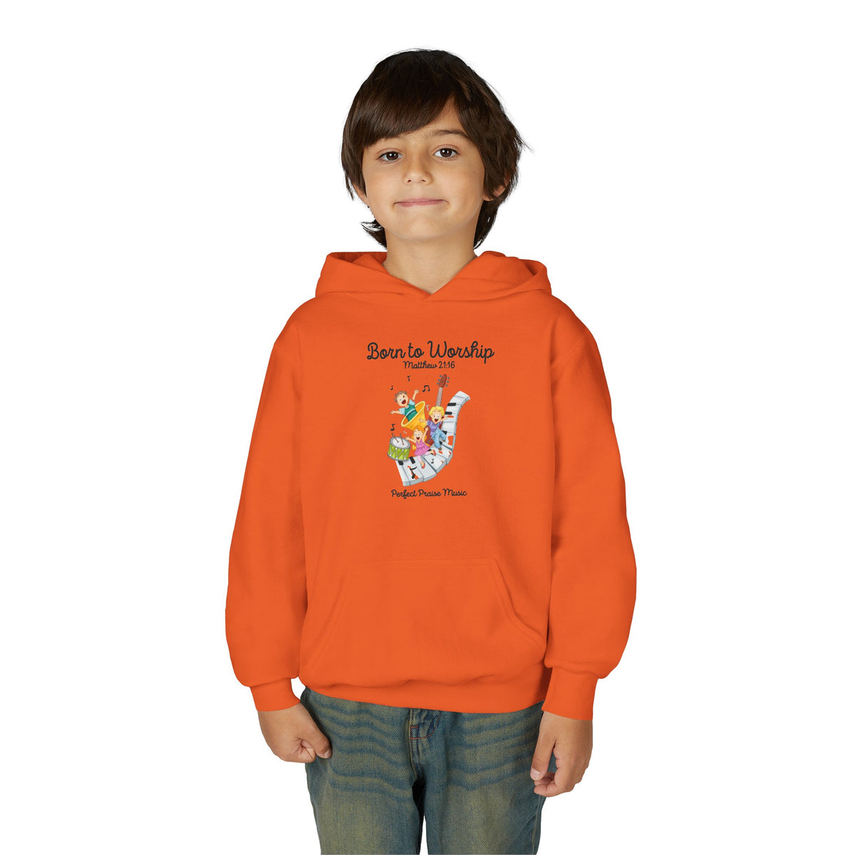 &quot;Born to Worship&quot; Youth Hooded Sweatshirt