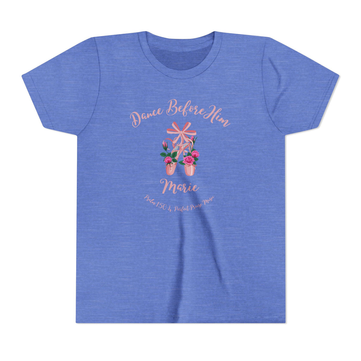 Dance Before Him Ballet Slippers Worship Youth Short Sleeve Tee- PERSONALIZED