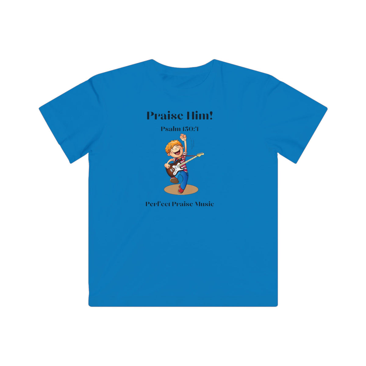 &quot;Praise Him with the Strings&quot; Psalm 150:4 Boy&#39;s Guitar Fine Jersey Tee