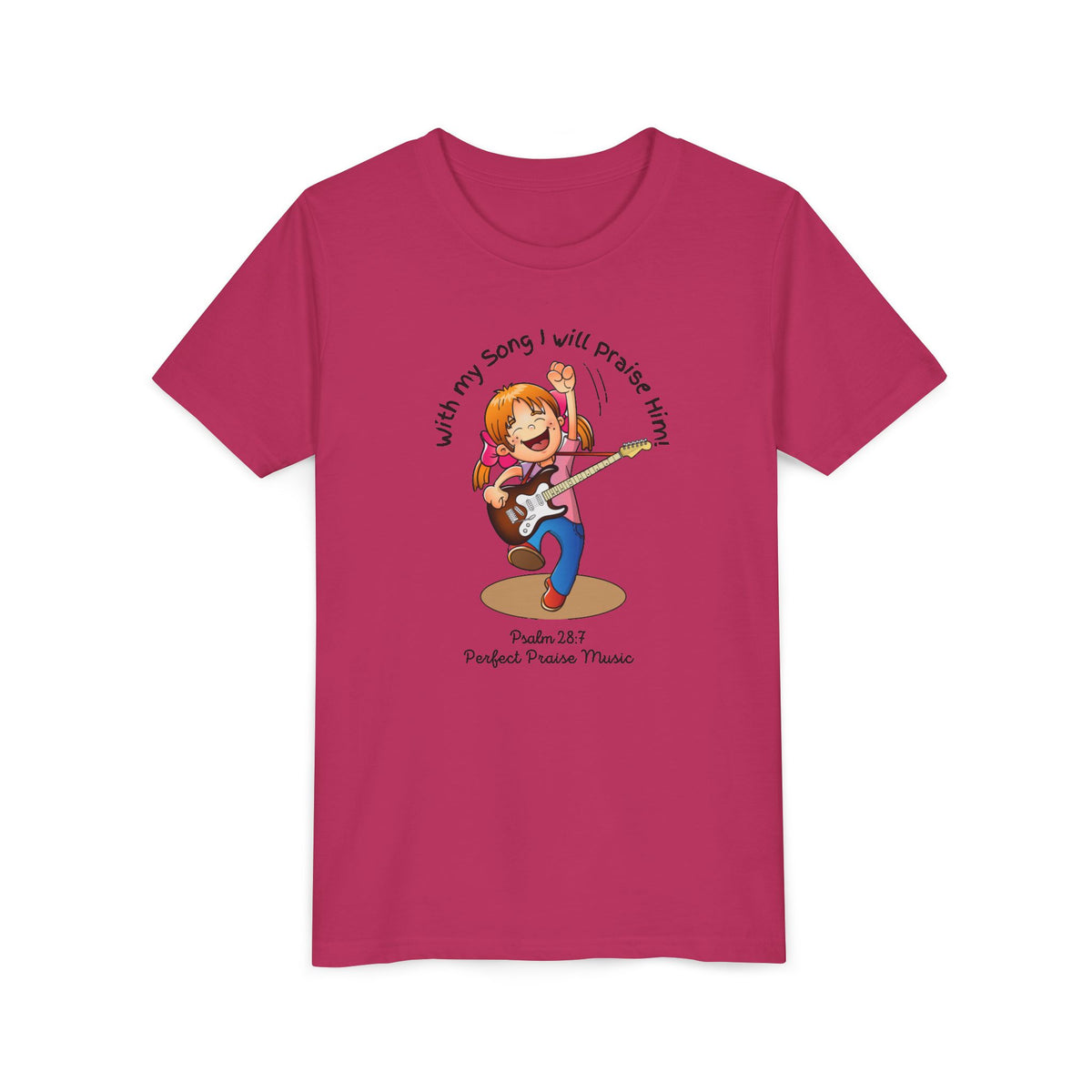 &quot;With My Song&quot; Girl Guitar Youth Worship Tee