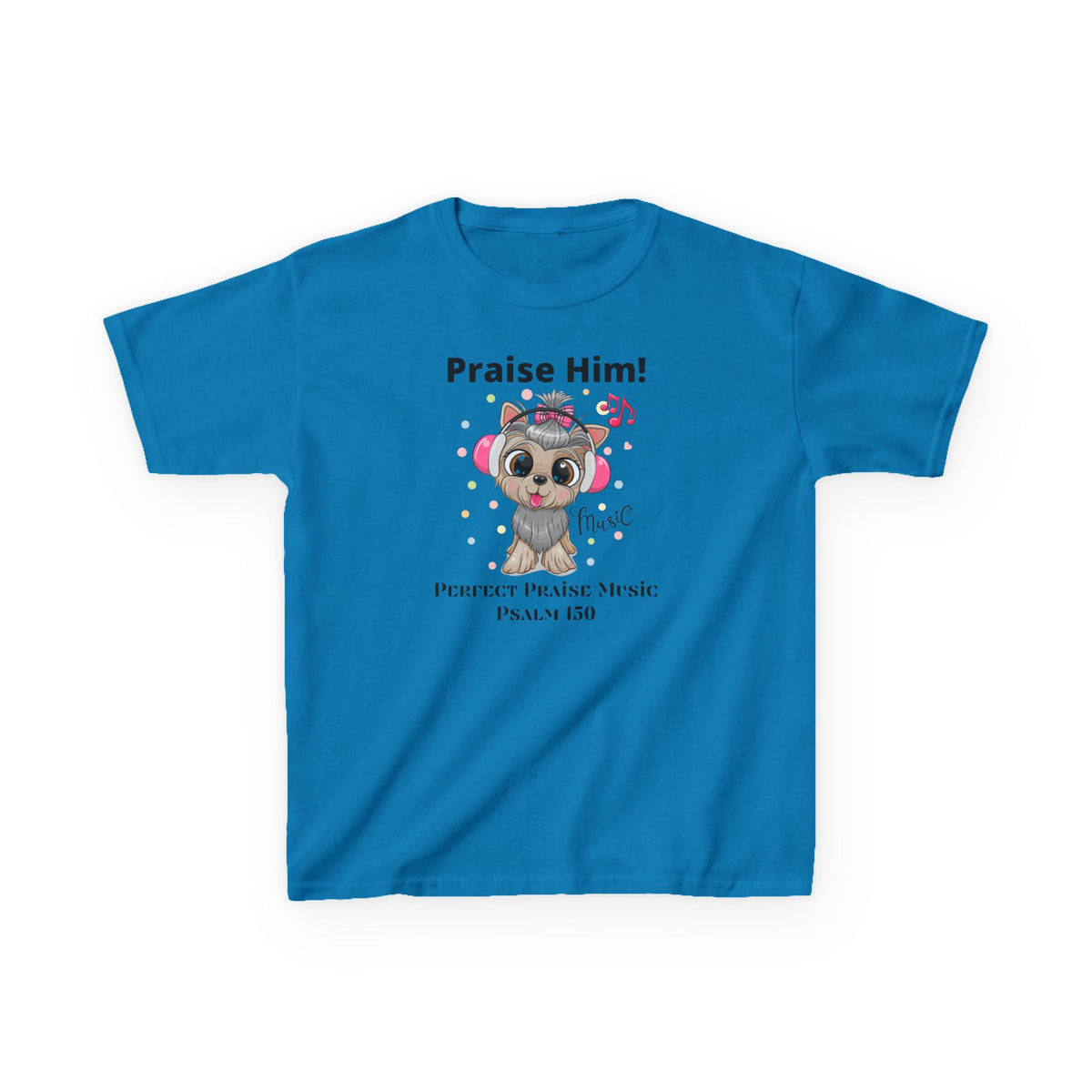 Praise Him Dog with Headphones Youth Worship Tee