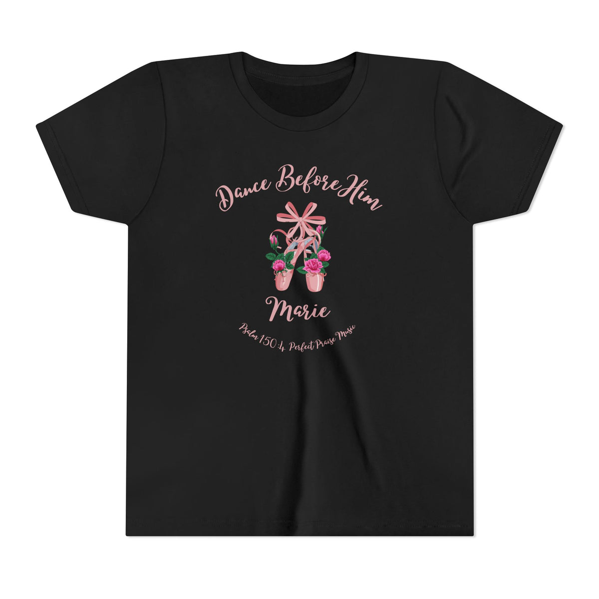 Dance Before Him Ballet Slippers Worship Youth Short Sleeve Tee- PERSONALIZED