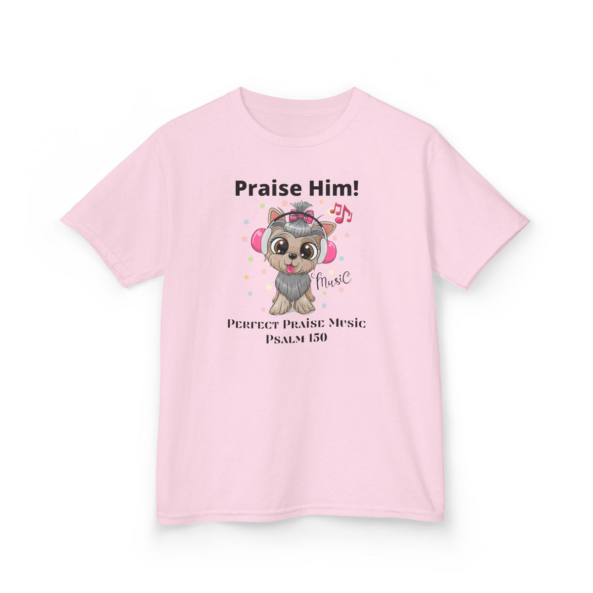 Praise Him Dog with Headphones Youth Worship Tee