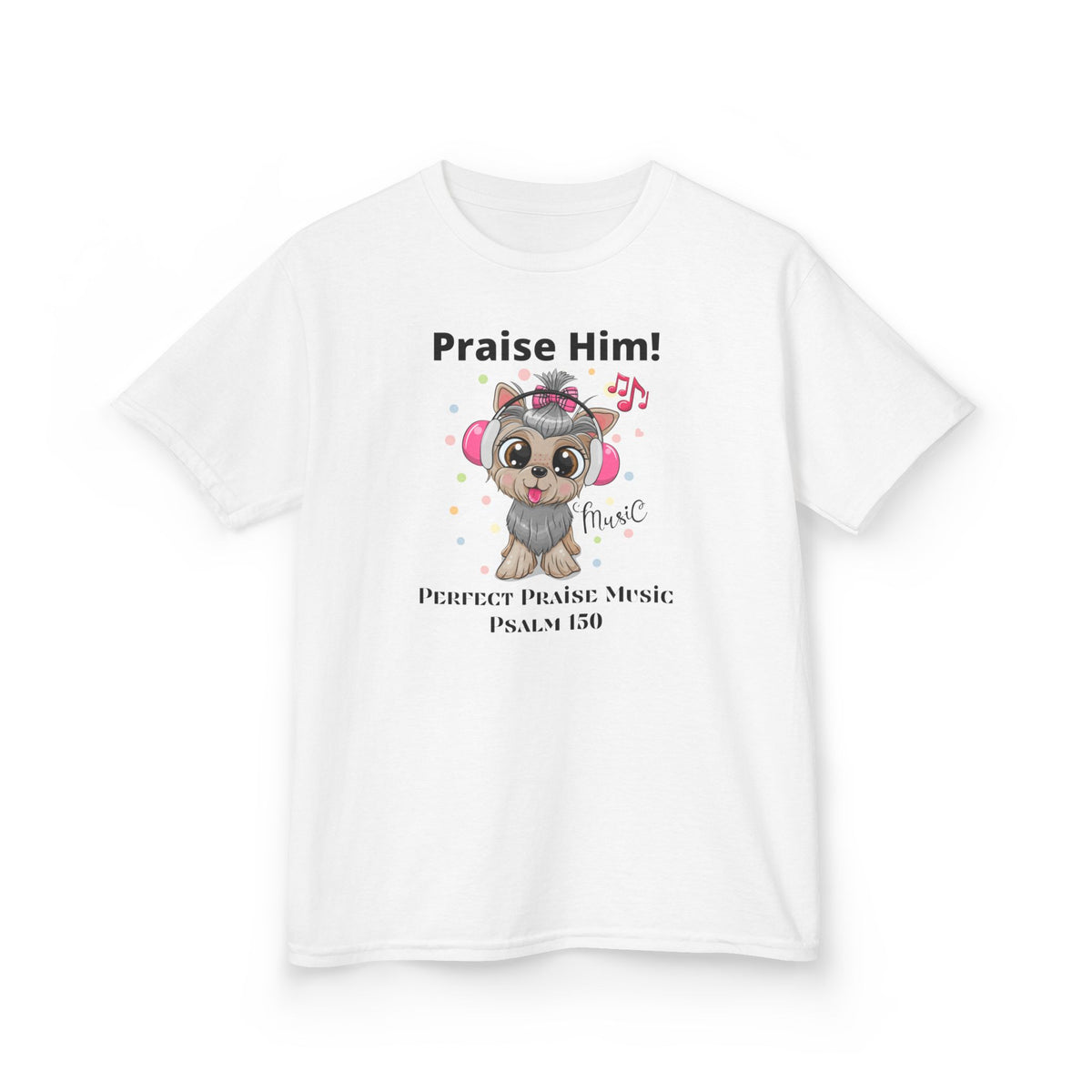 Praise Him Dog with Headphones Youth Worship Tee