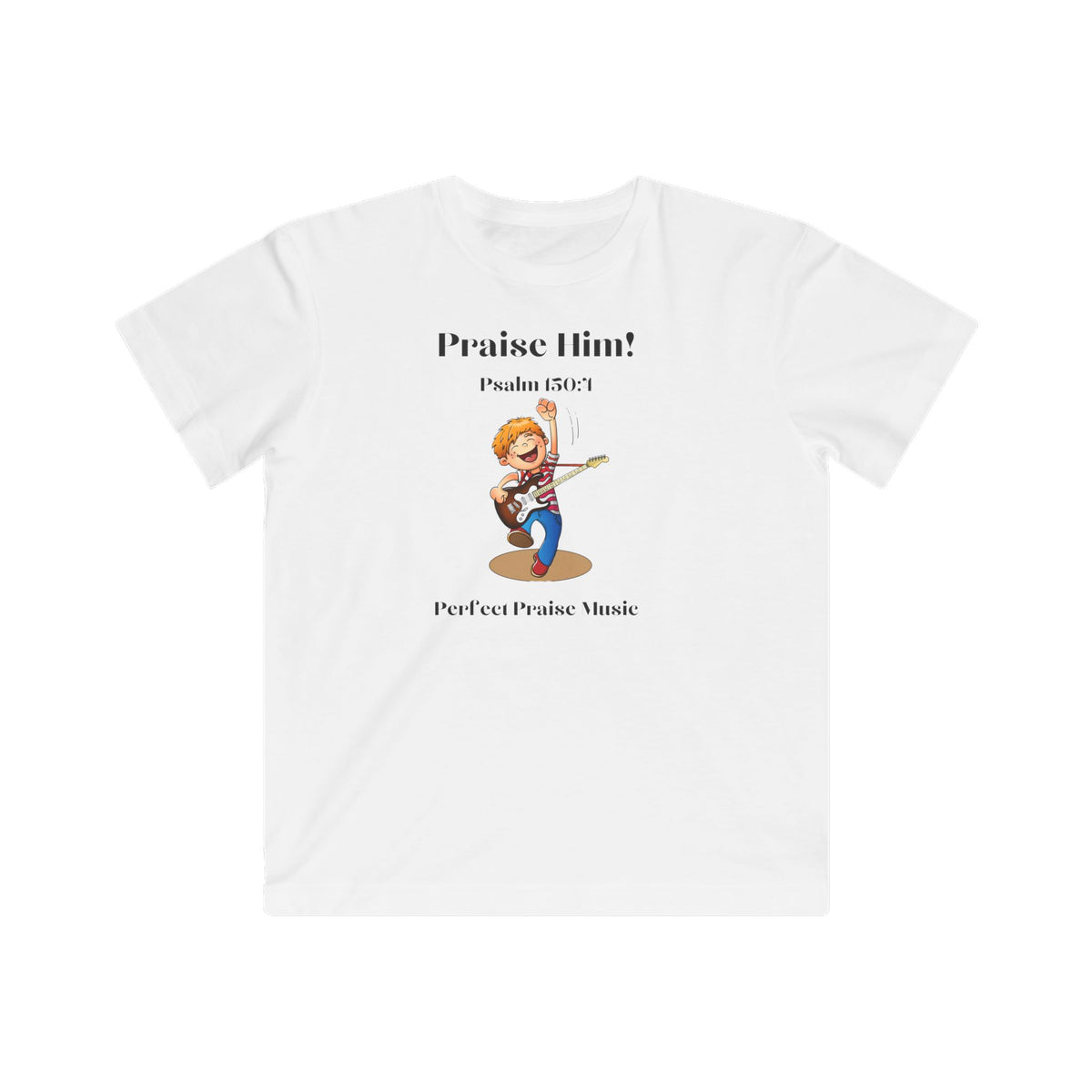 &quot;Praise Him with the Strings&quot; Psalm 150:4 Boy&#39;s Guitar Fine Jersey Tee