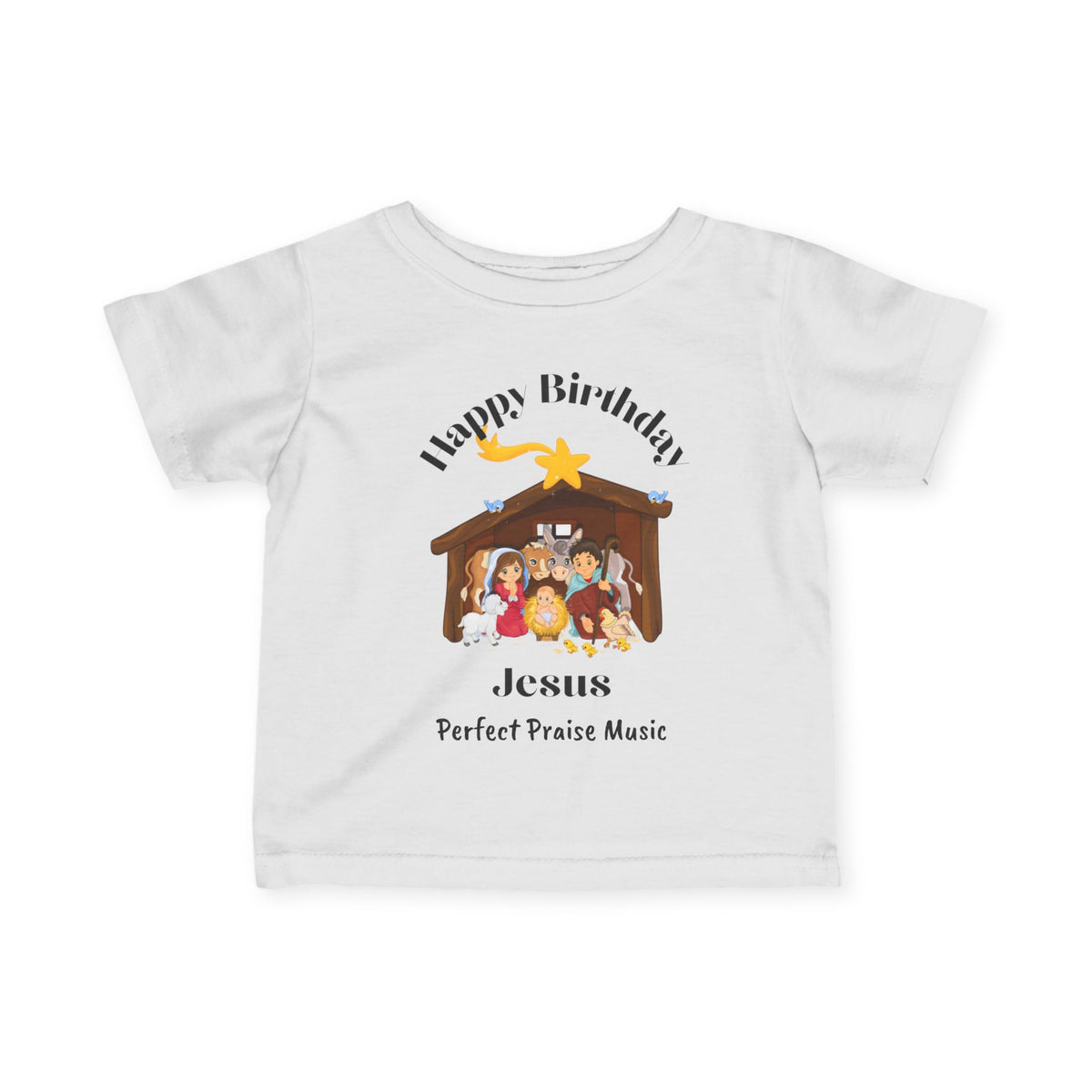 R &quot;Happy Birthday Jesus&quot; Baby/Toddler Tee (Black Font)