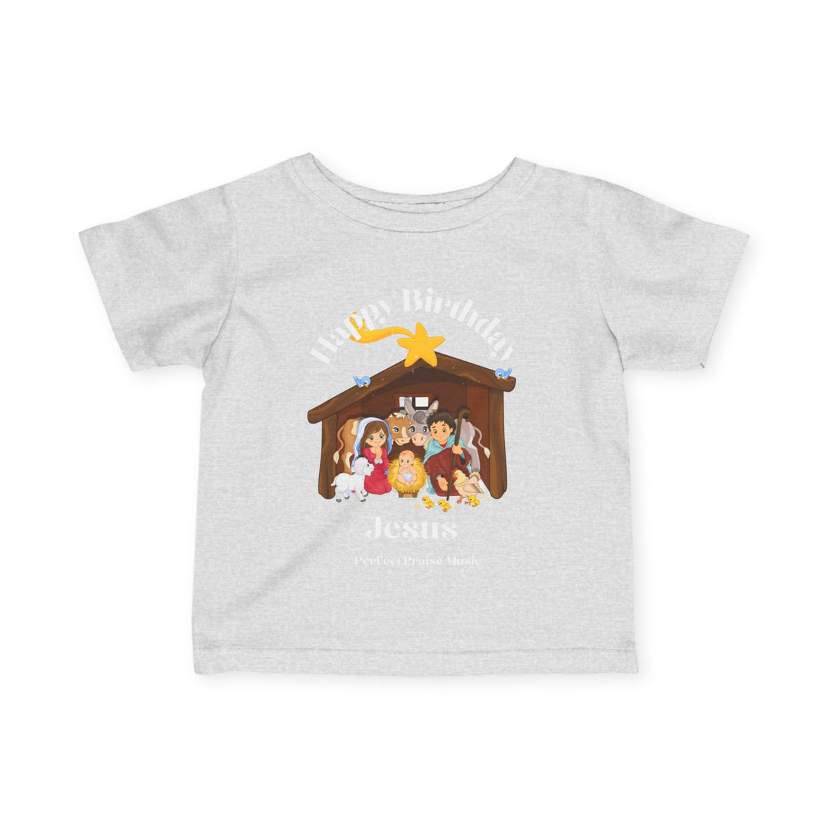 &quot;Happy  Birthday Jesus&quot; Baby/Toddler Tee (White font)