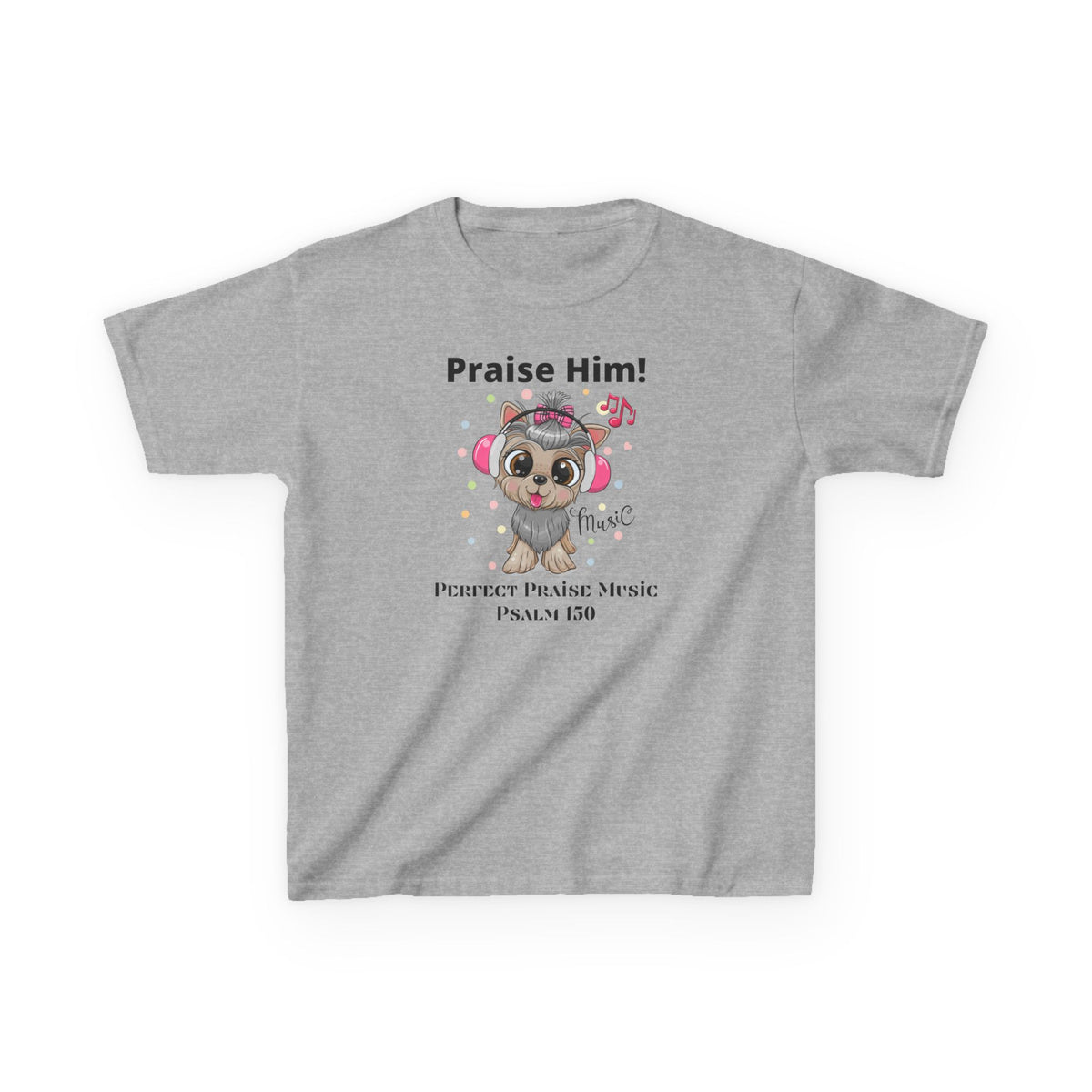 Praise Him Dog with Headphones Youth Worship Tee