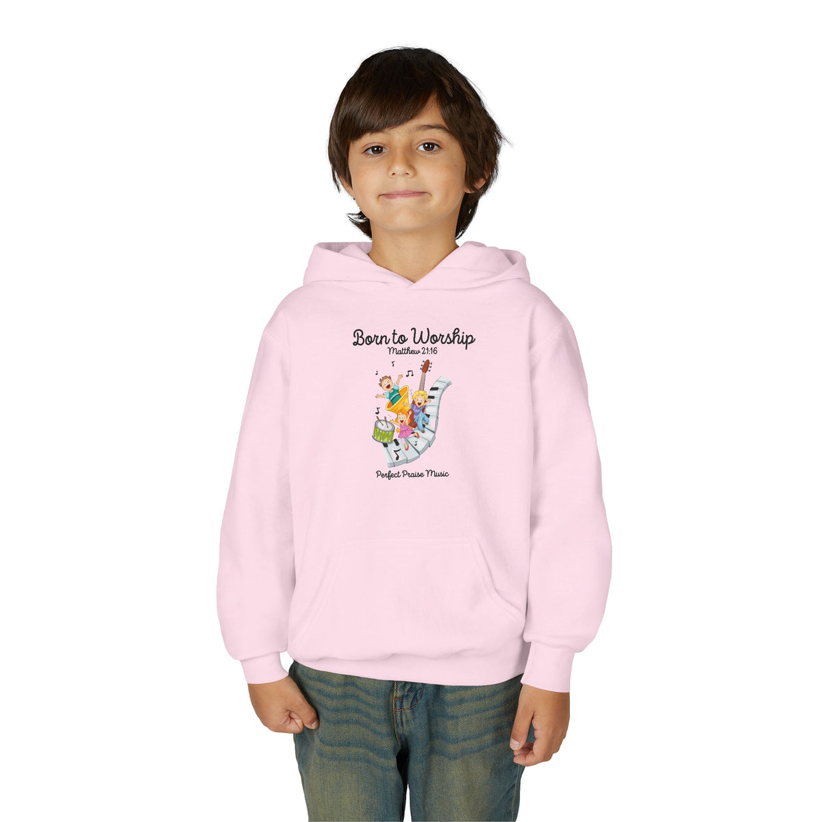 &quot;Born to Worship&quot; Youth Hooded Sweatshirt