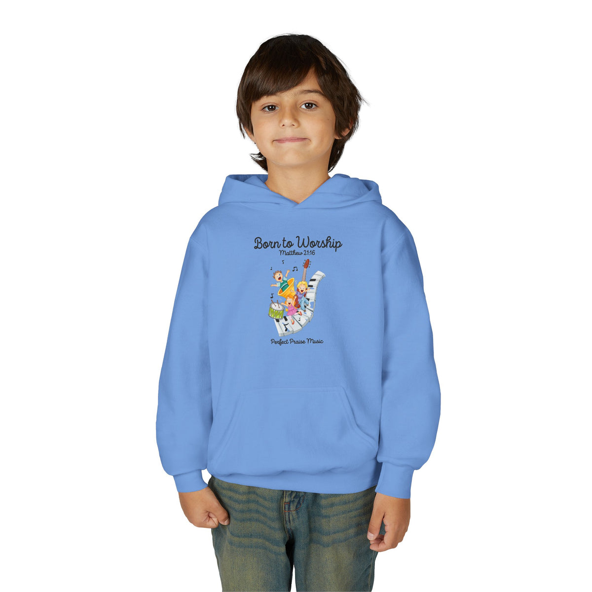 &quot;Born to Worship&quot; Youth Hooded Sweatshirt