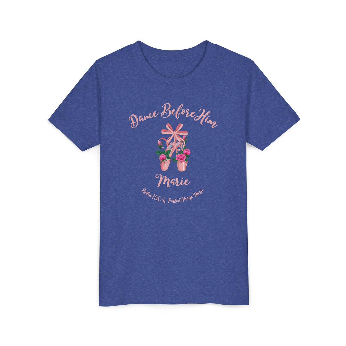 Dance Before Him Ballet Slippers Worship Youth Short Sleeve Tee- PERSONALIZED