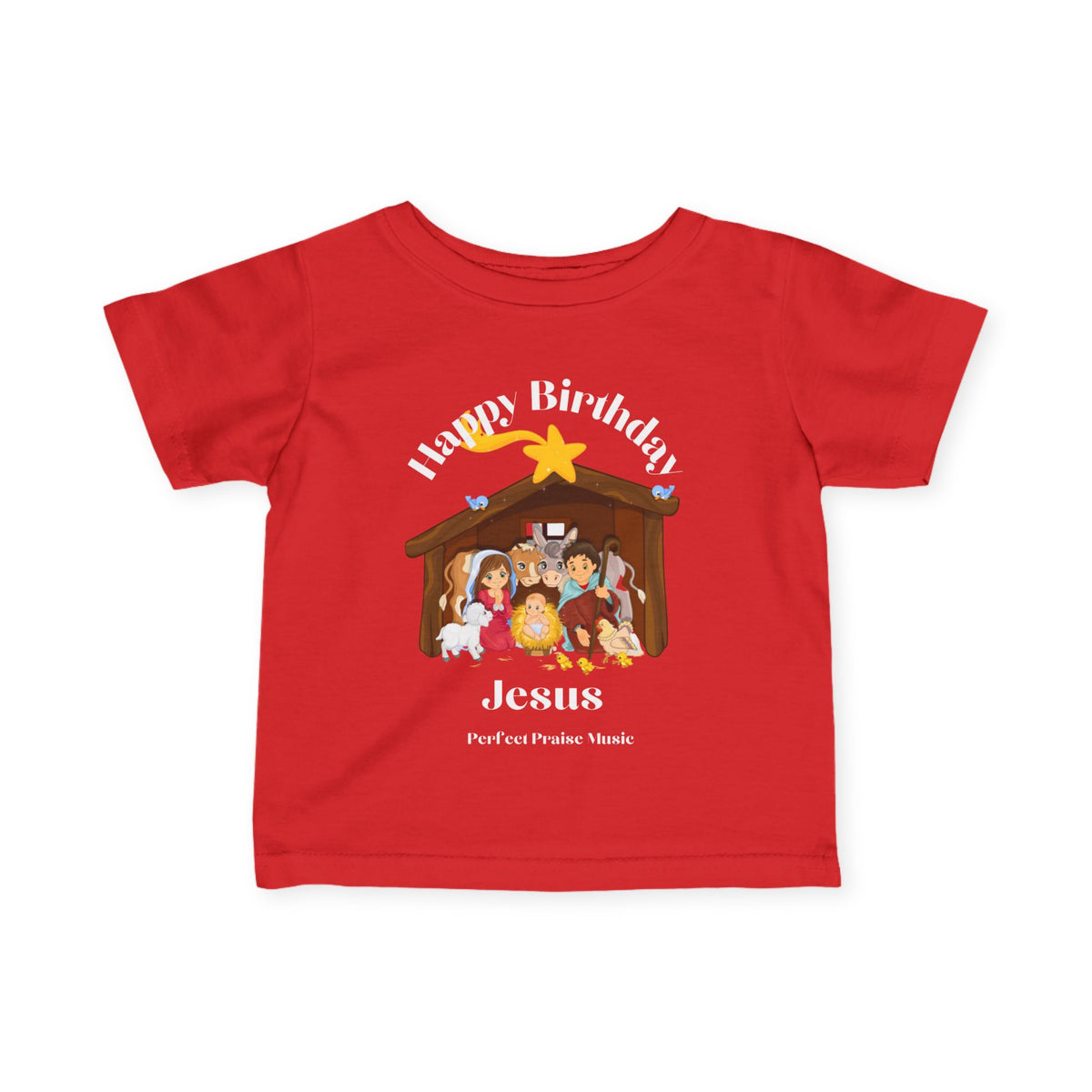 &quot;Happy  Birthday Jesus&quot; Baby/Toddler Tee (White font)