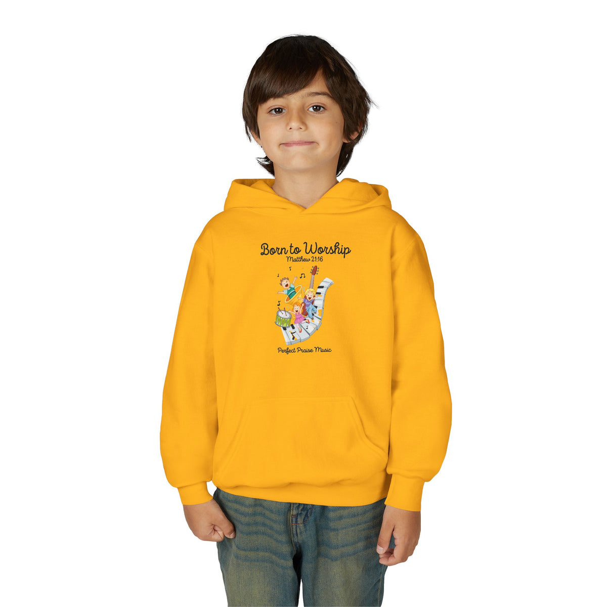 &quot;Born to Worship&quot; Youth Hooded Sweatshirt