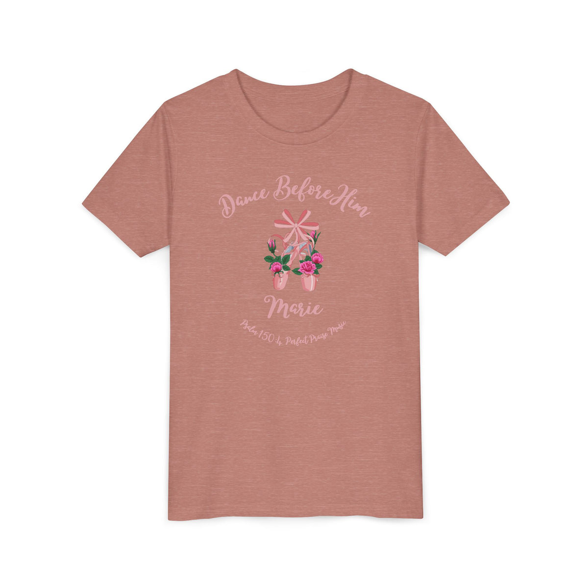 Dance Before Him Ballet Slippers Worship Youth Short Sleeve Tee- PERSONALIZED