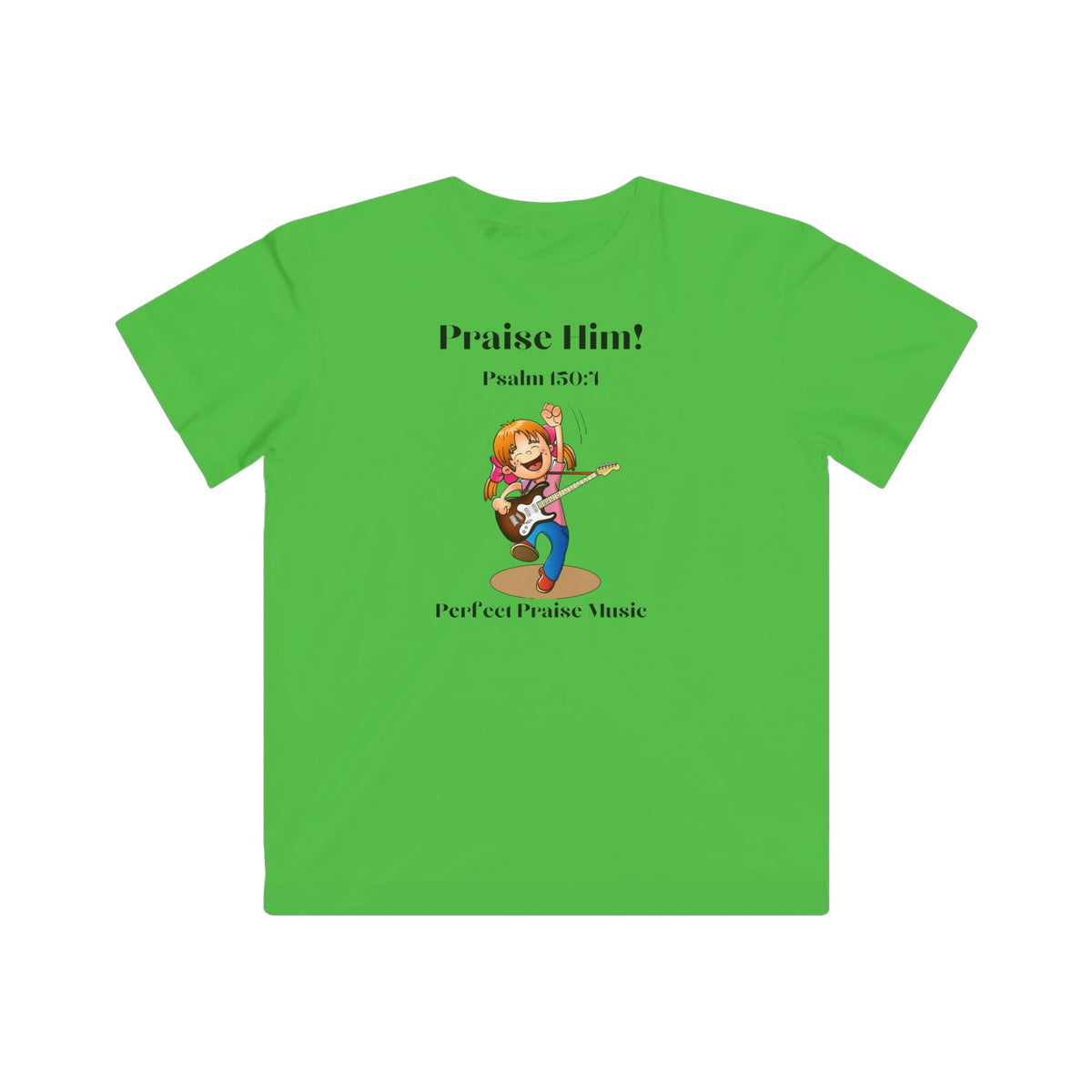 Praise Him! Girl Guitar Worship Tee for Kids